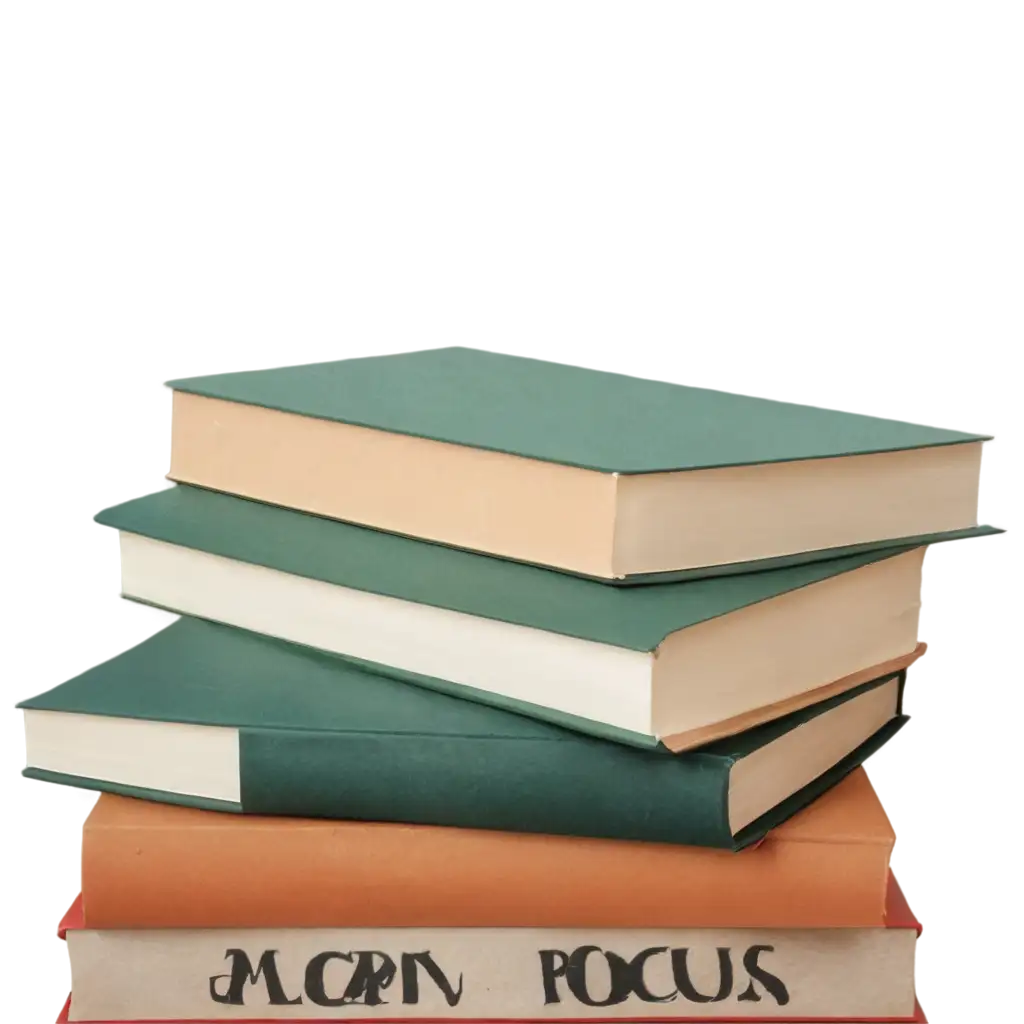 Stack of books on table