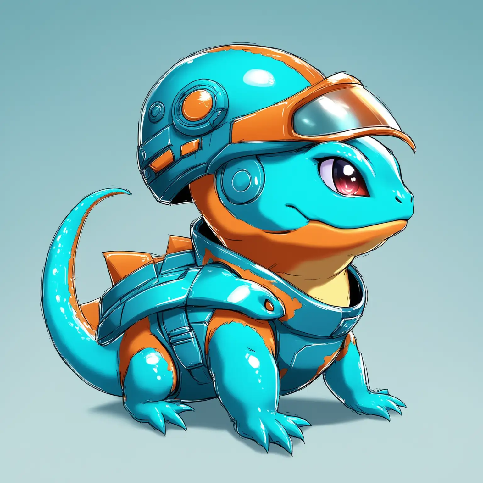 Futuristic-Teal-and-Sky-Blue-Lizard-Character-with-Helmet-and-Gauntlet