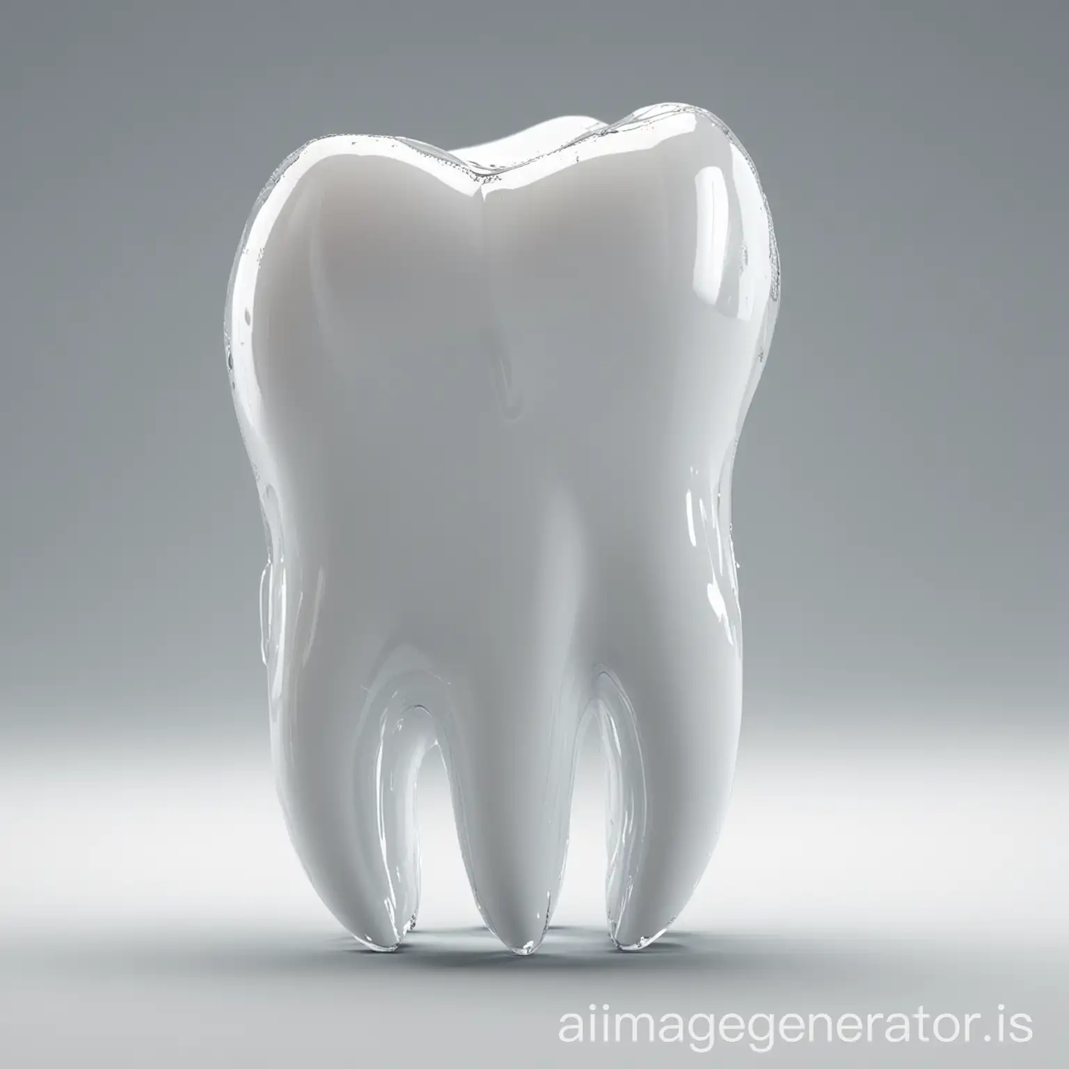 single tooth, white, bright, clean, transparent, c4d