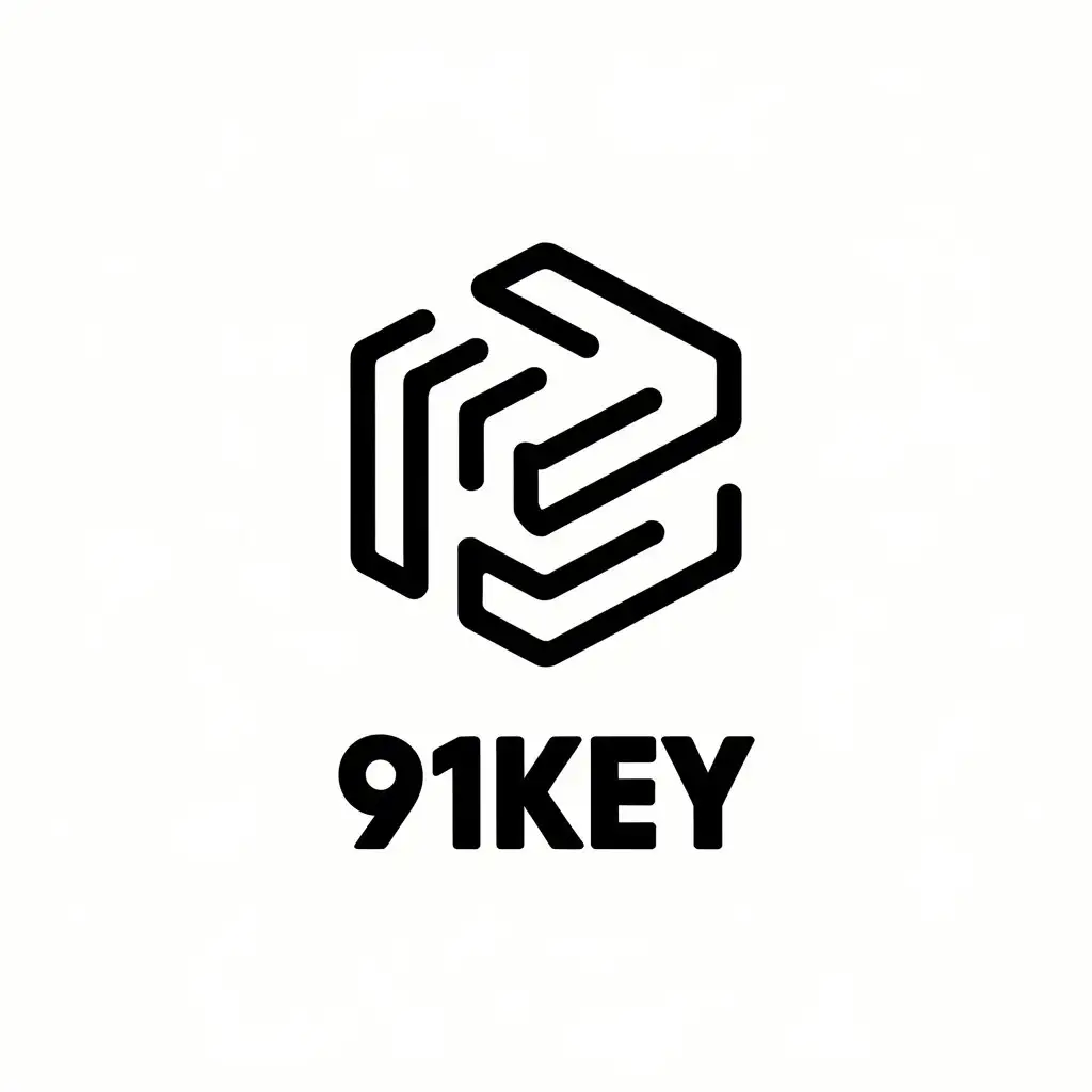 a vector logo design,with the text "91key", main symbol:box key,Moderate,clear background