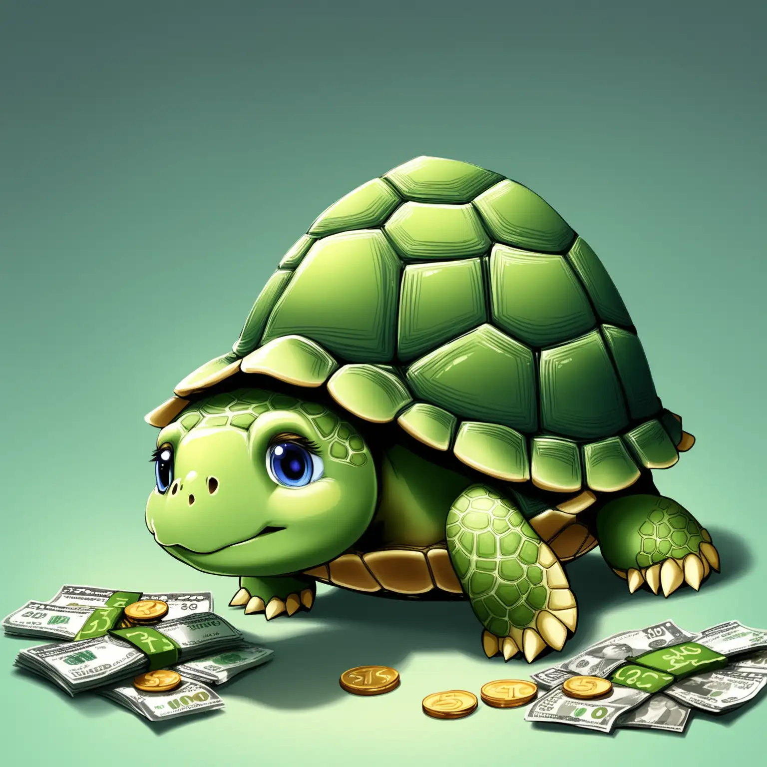 Friendly-Turtle-Counting-Money