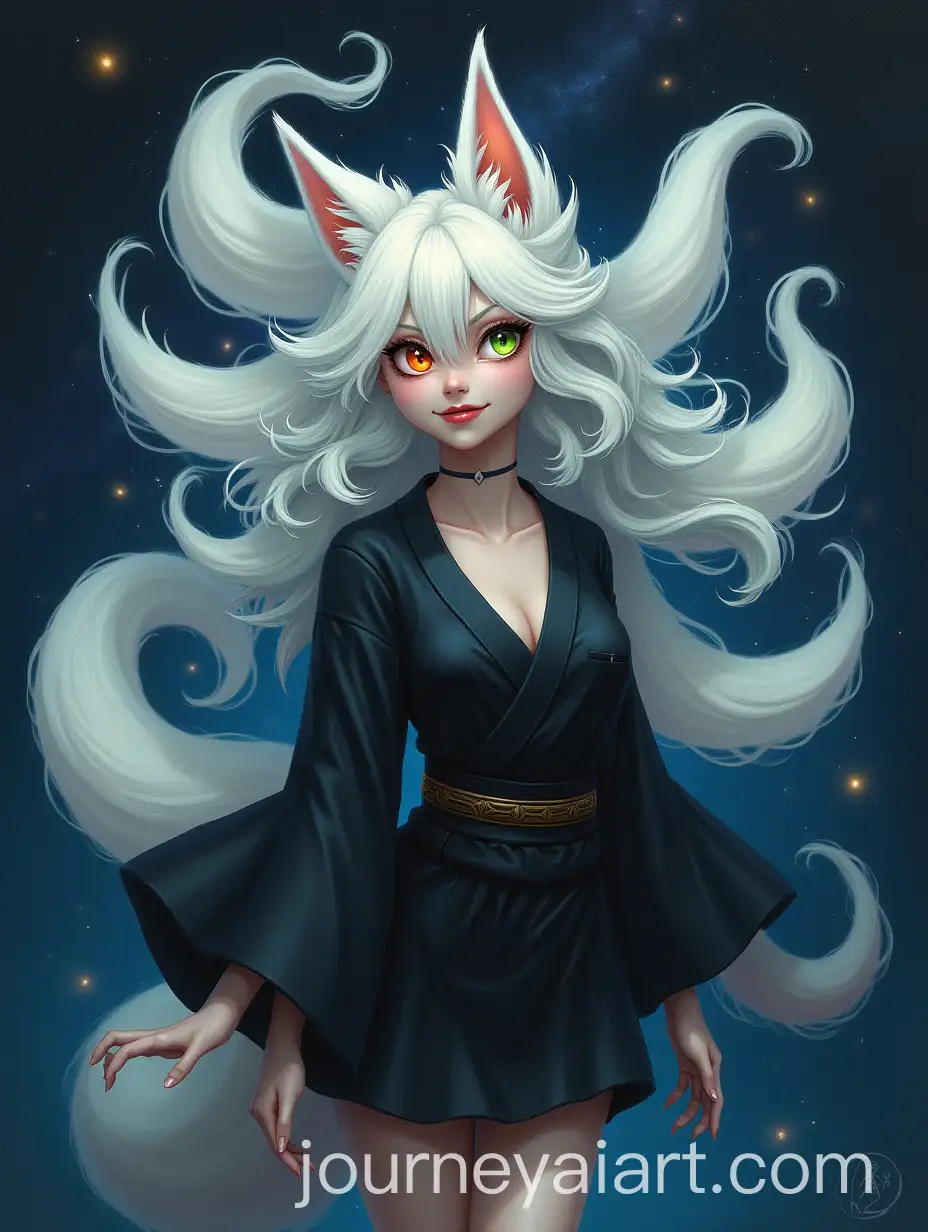 Ethereal-Fox-Woman-Floating-in-a-Galaxy