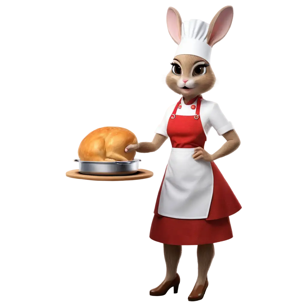 A Femaly bunny chef in a chichen