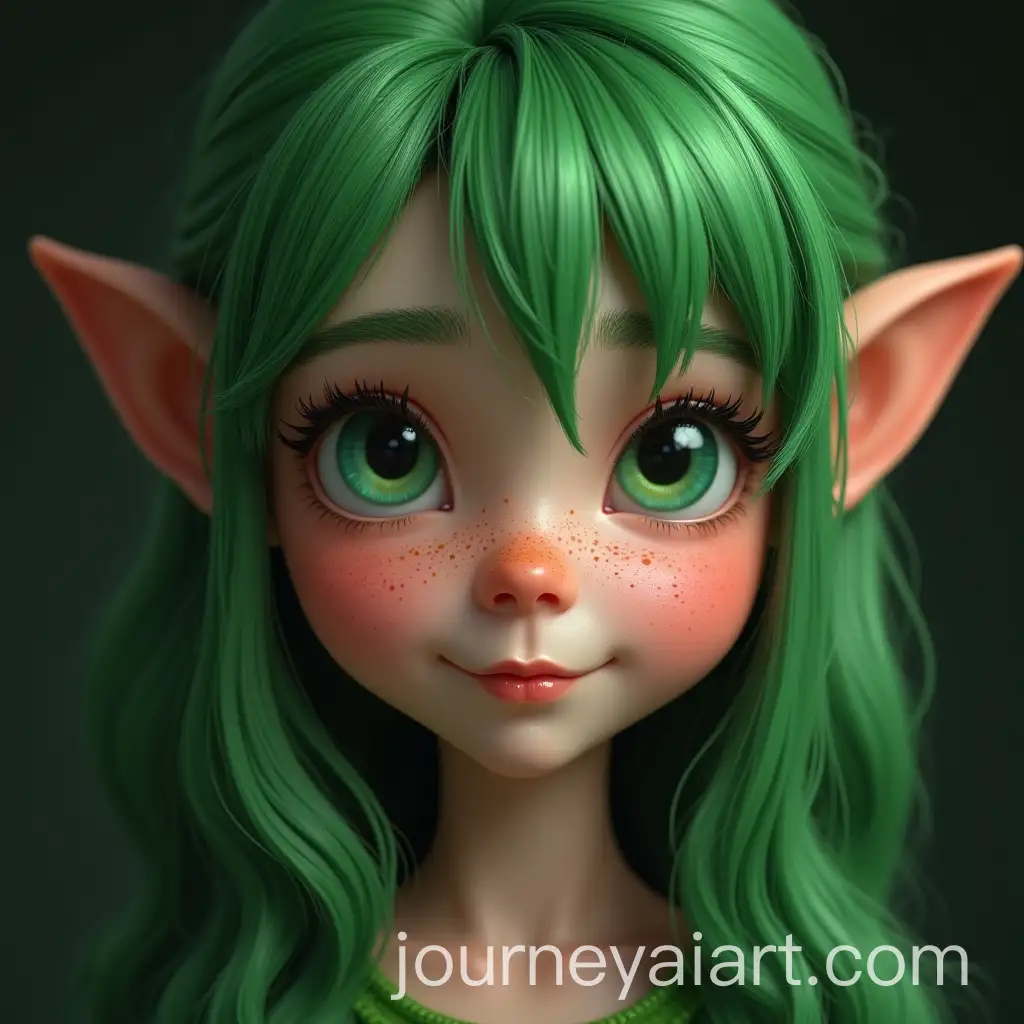 Realistic-Young-Streamer-Girl-with-Green-Hair-Freckles-and-Leprechaun-Ears