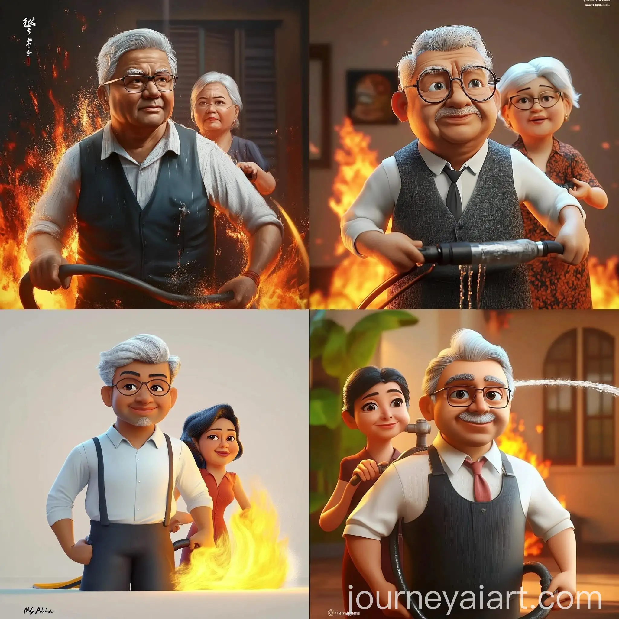 Couple-Extinguishing-Fire-Together