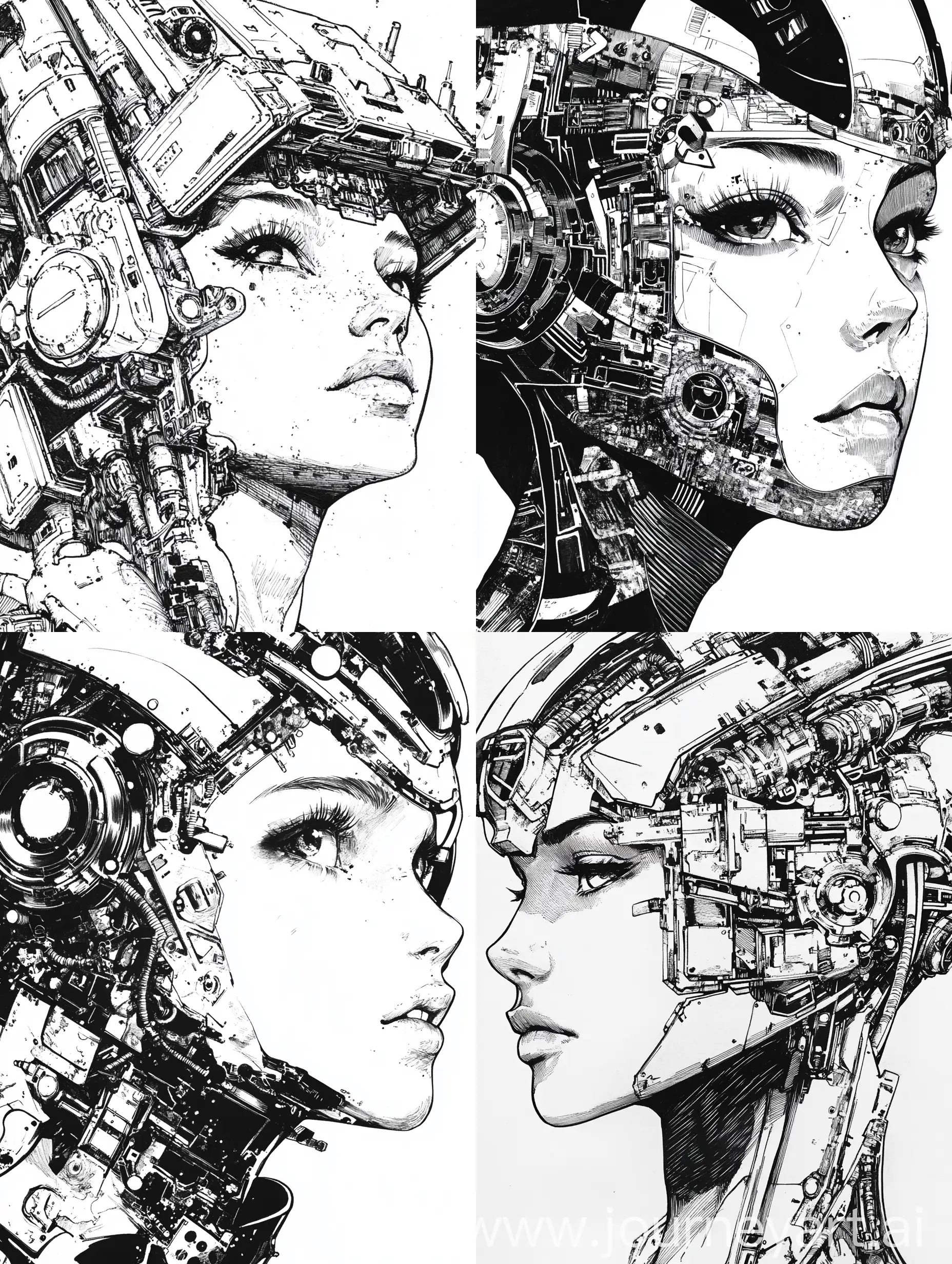 Mechanical-Cyberpunk-Robot-Girl-in-Detailed-Comic-Book-Style