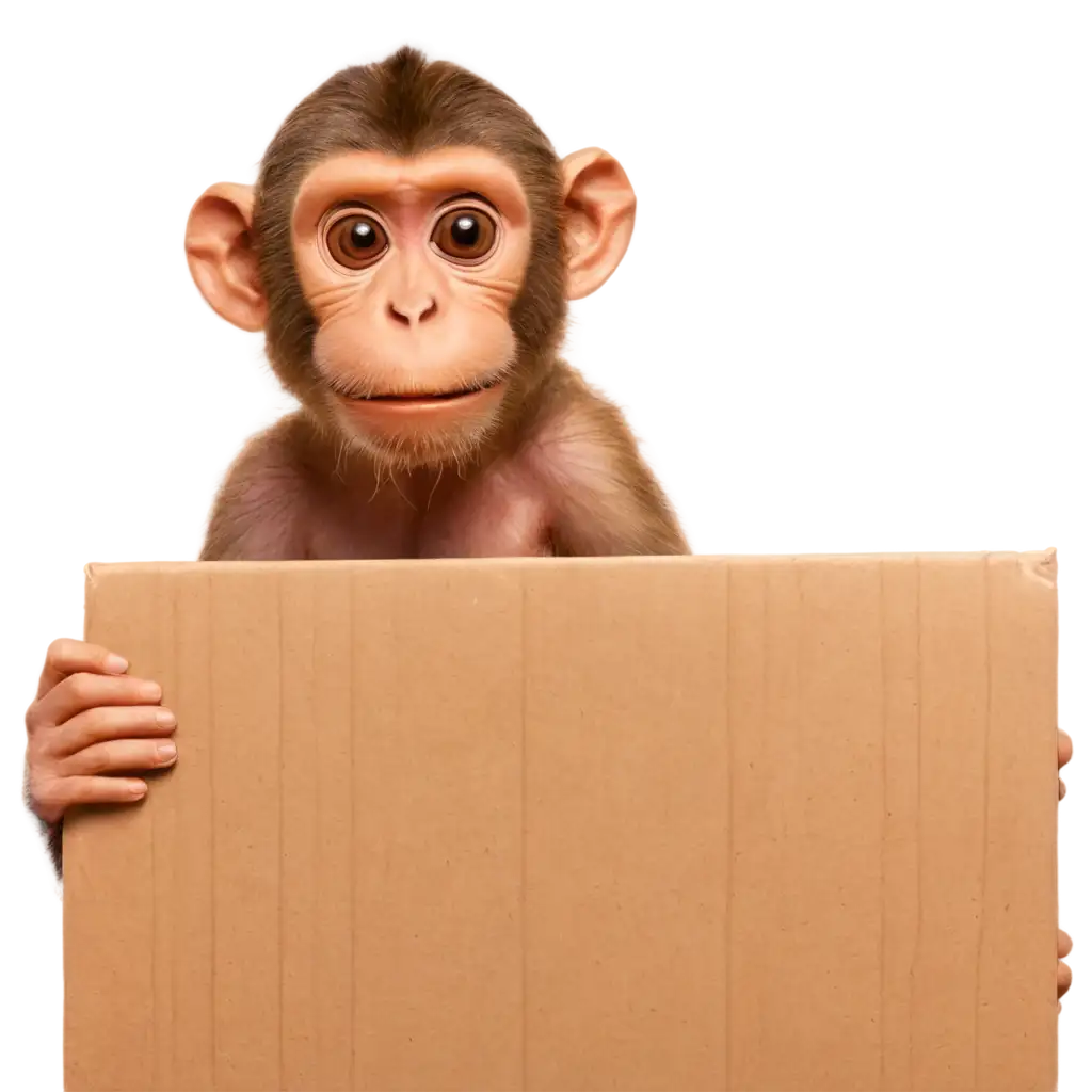 Monkey-Showing-Board-PNG-Image-HighQuality-Transparent-Artwork-for-Versatile-Use