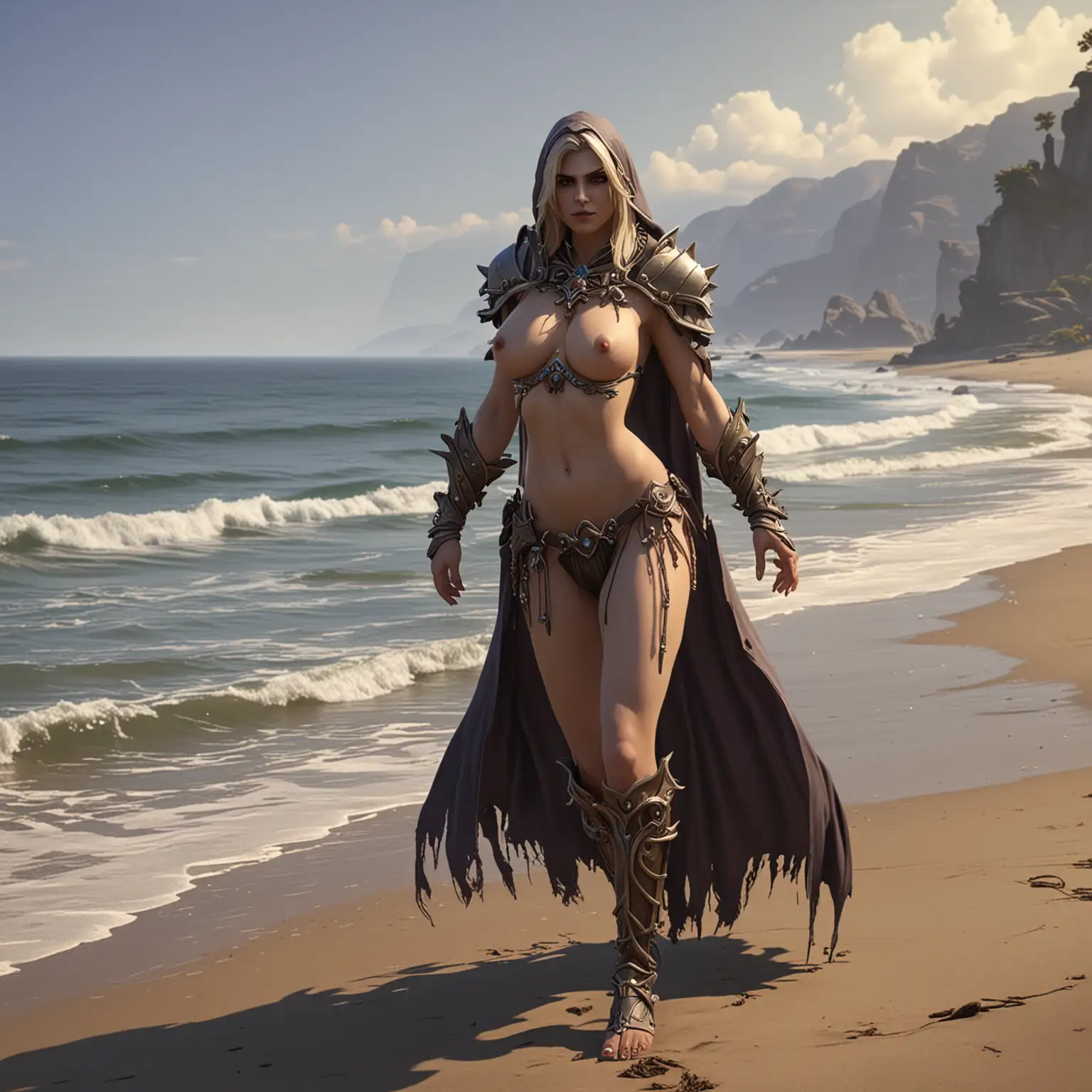 Sylvanas-Windrunner-Nude-at-Seaside