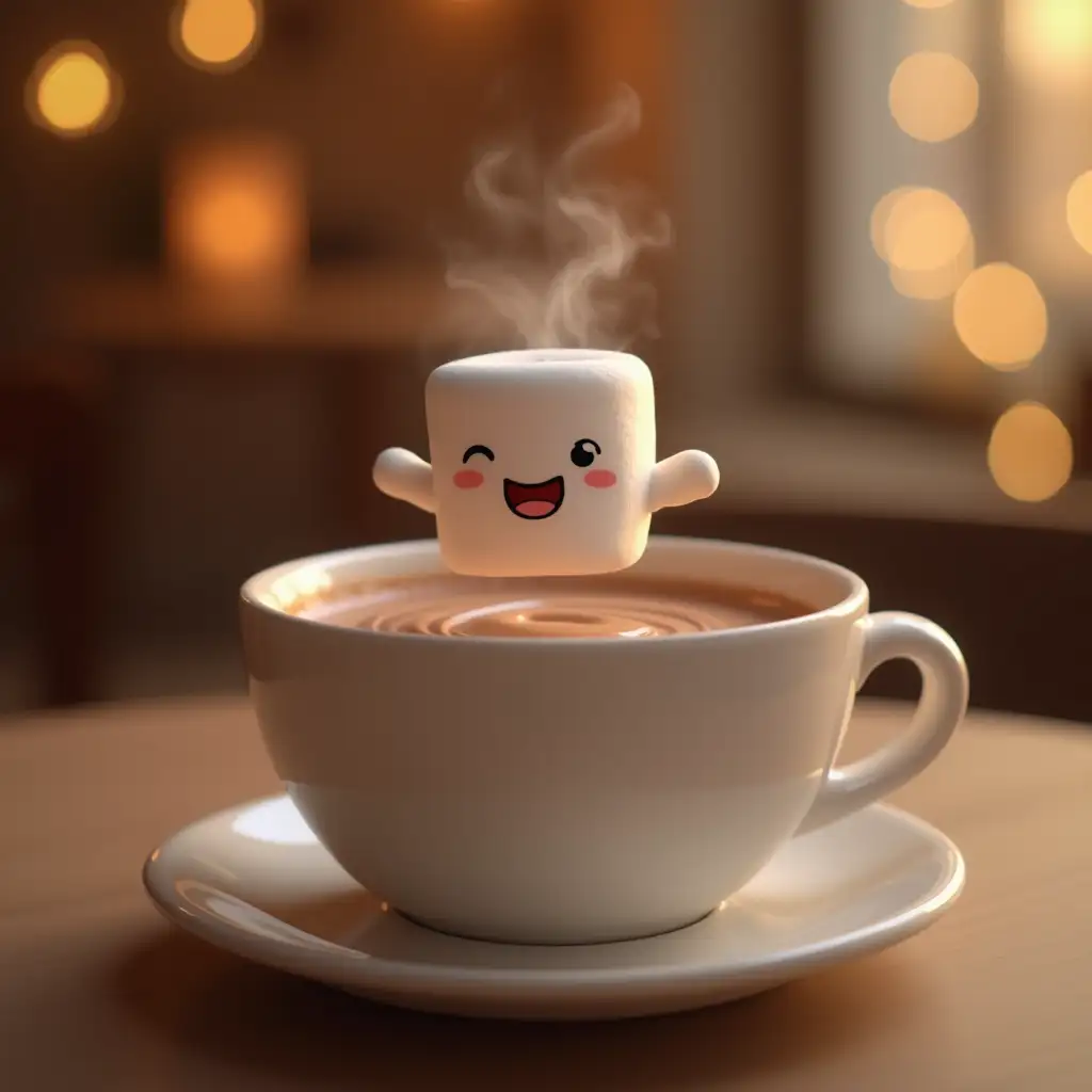 Adorable-Marshmallow-Jumping-into-Hot-Chocolate-in-Cozy-Caf-Setting