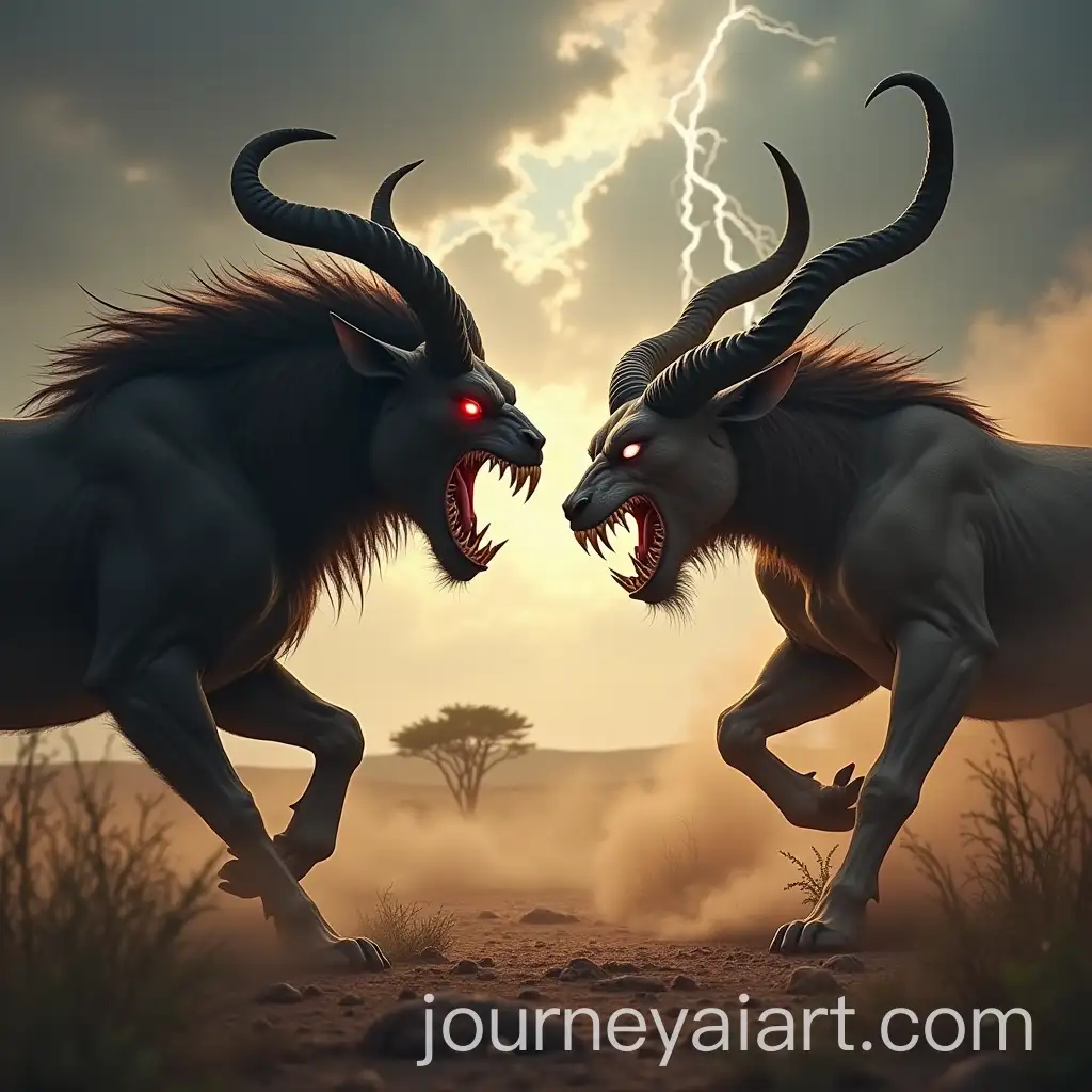 Fierce-FaceOff-Between-Venom-and-Devil-Lucifer-in-a-Dramatic-Savannah