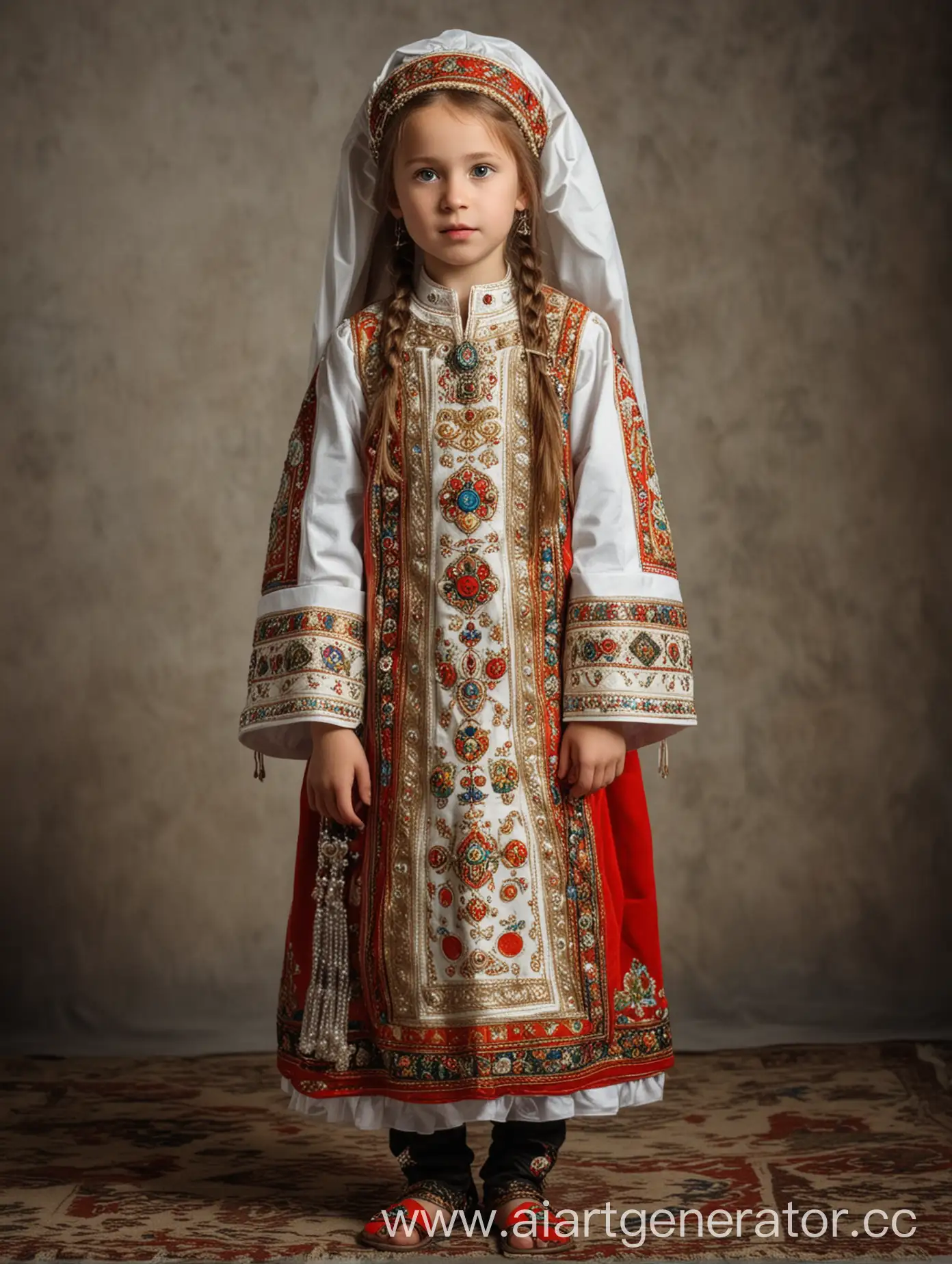 Young-Chuvash-Girl-in-Traditional-Costume-Standing-Tall