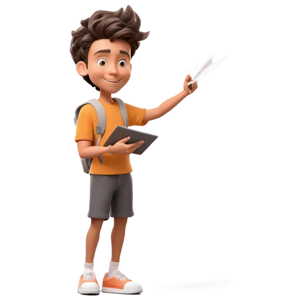 3D-Cartoon-PNG-of-a-Boy-Student-Filling-a-Form-Perfect-for-Creative-Projects-and-Educational-Content