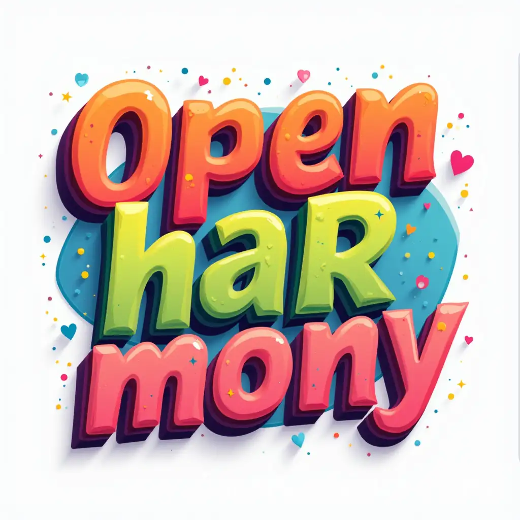 Dynamic-3D-Art-Text-Design-with-Open-Harmony-in-Vibrant-Colors