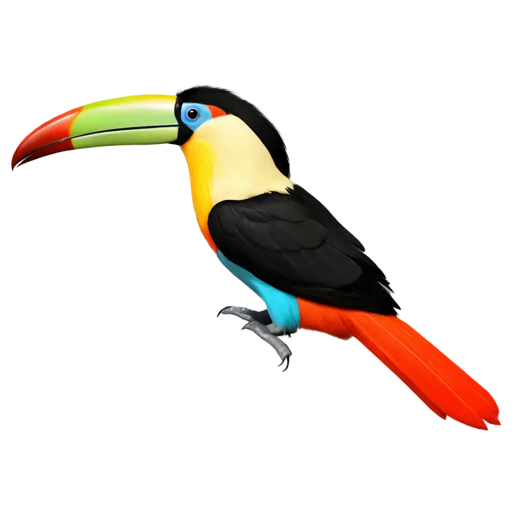 Vibrant-Toucan-Bird-3PNG-Image-Usage-AnalysisD-Render-PNG-with-Colorful-Beak-for-HighQuality-Transparent-Background-Image
