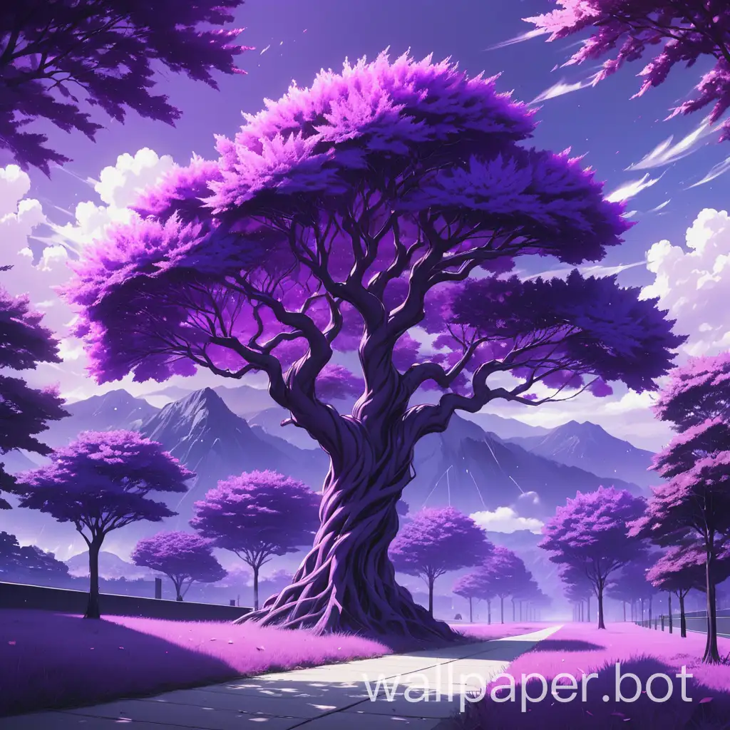 cool purple anime trees