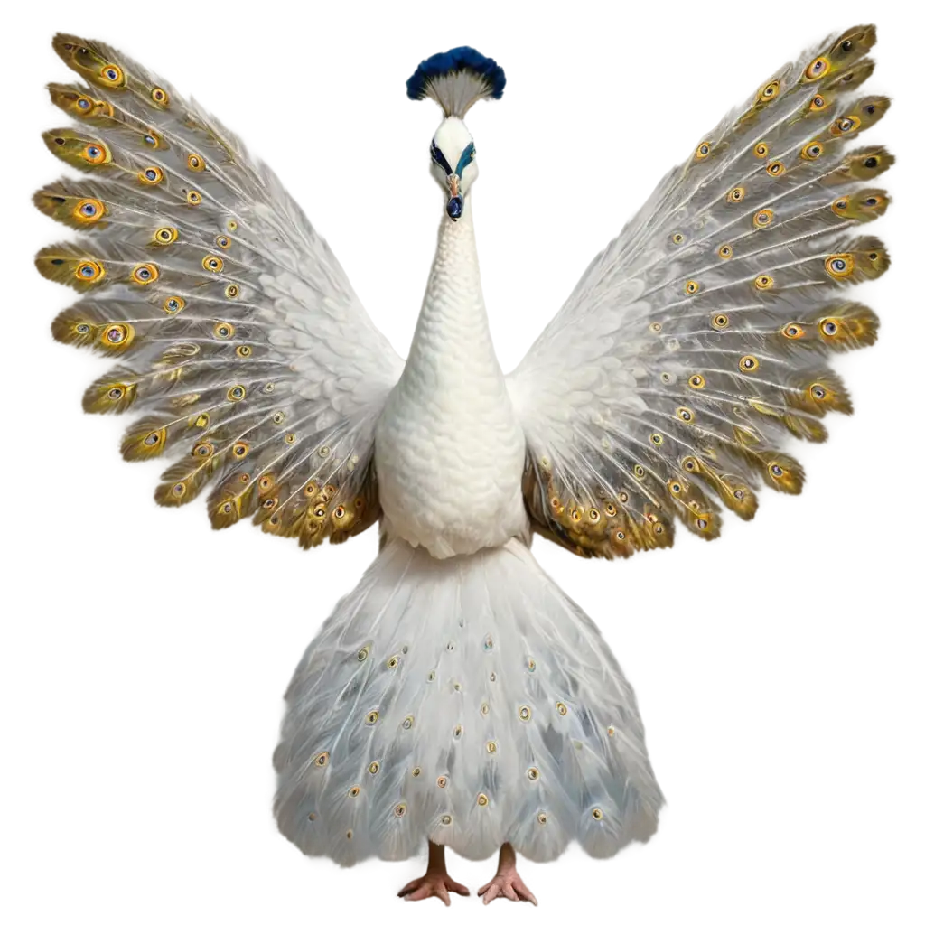 Stunning-White-Peacock-with-Colourful-Wings-HighQuality-PNG-Image-for-Creative-Use