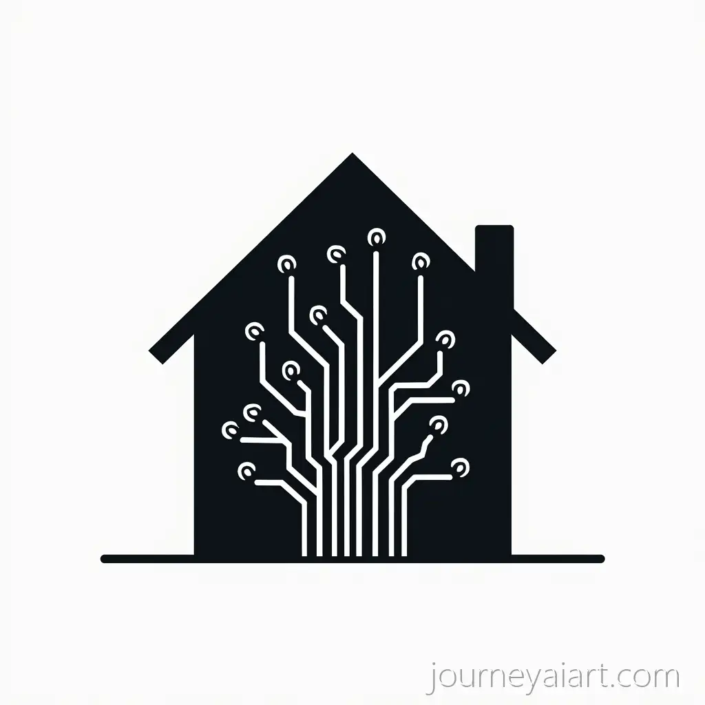 HouseShaped-Logo-with-MicroHousechip-logo-designcircuit-Circuitry-Integration