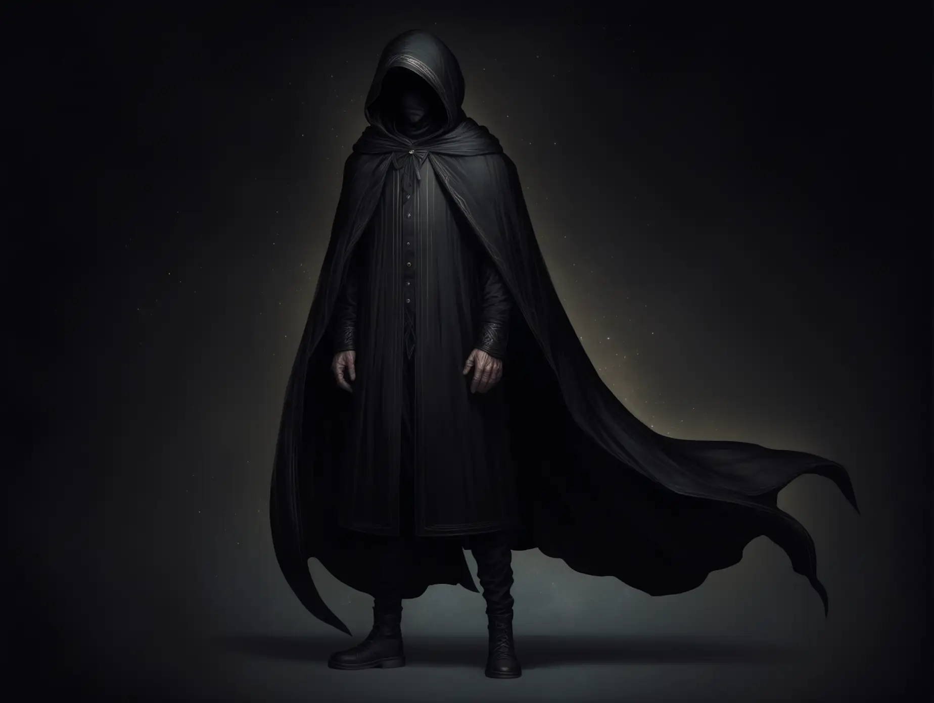 Mysterious-Grandpa-in-Black-Cape-with-Hood-in-a-Fantasy-Setting