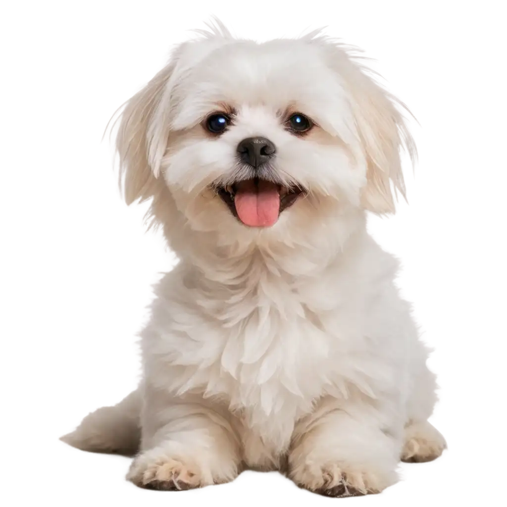 Maltese dog with a smile