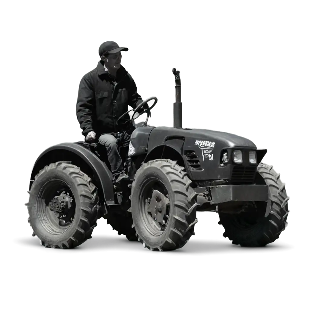 Man-on-Top-of-Black-Silhouette-Tractor-PNG-Image-Creative-and-Detailed-Illustration