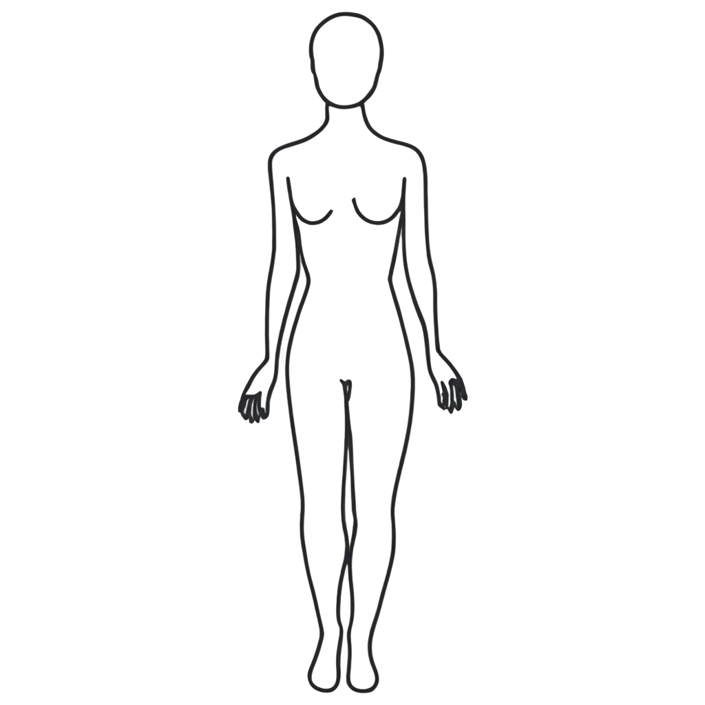 human body shape made with only 3 lines for a massage studio