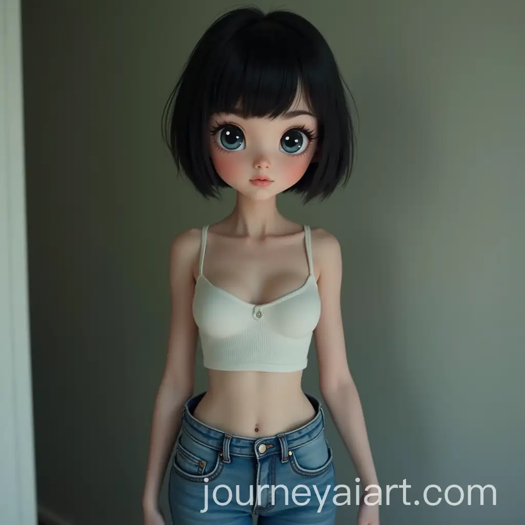 Teen-Girl-in-Jeans-with-Short-Black-Hair-and-Blue-Eyes