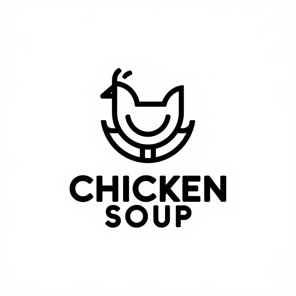 LOGO Design for Chicken Soup Vector Logo with Chicken Symbol for the Internet Industry