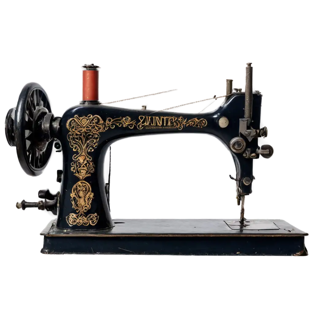 Old-Sewing-Machine-PNG-Image-on-Black-Background-HighQuality-Downloadable-Image