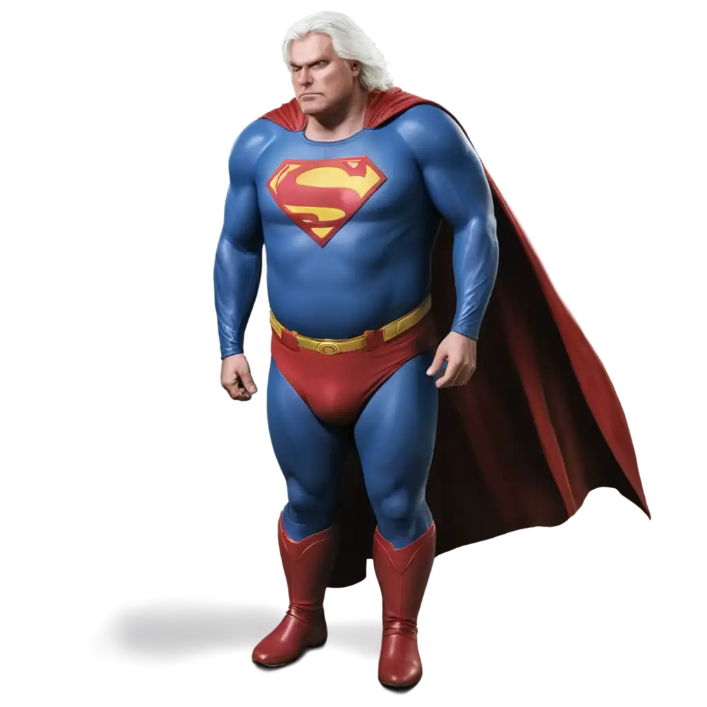 Old-and-Fat-Superman-with-White-Hair-PNG-Unique-Superhero-Artwork-for-Your-Collection