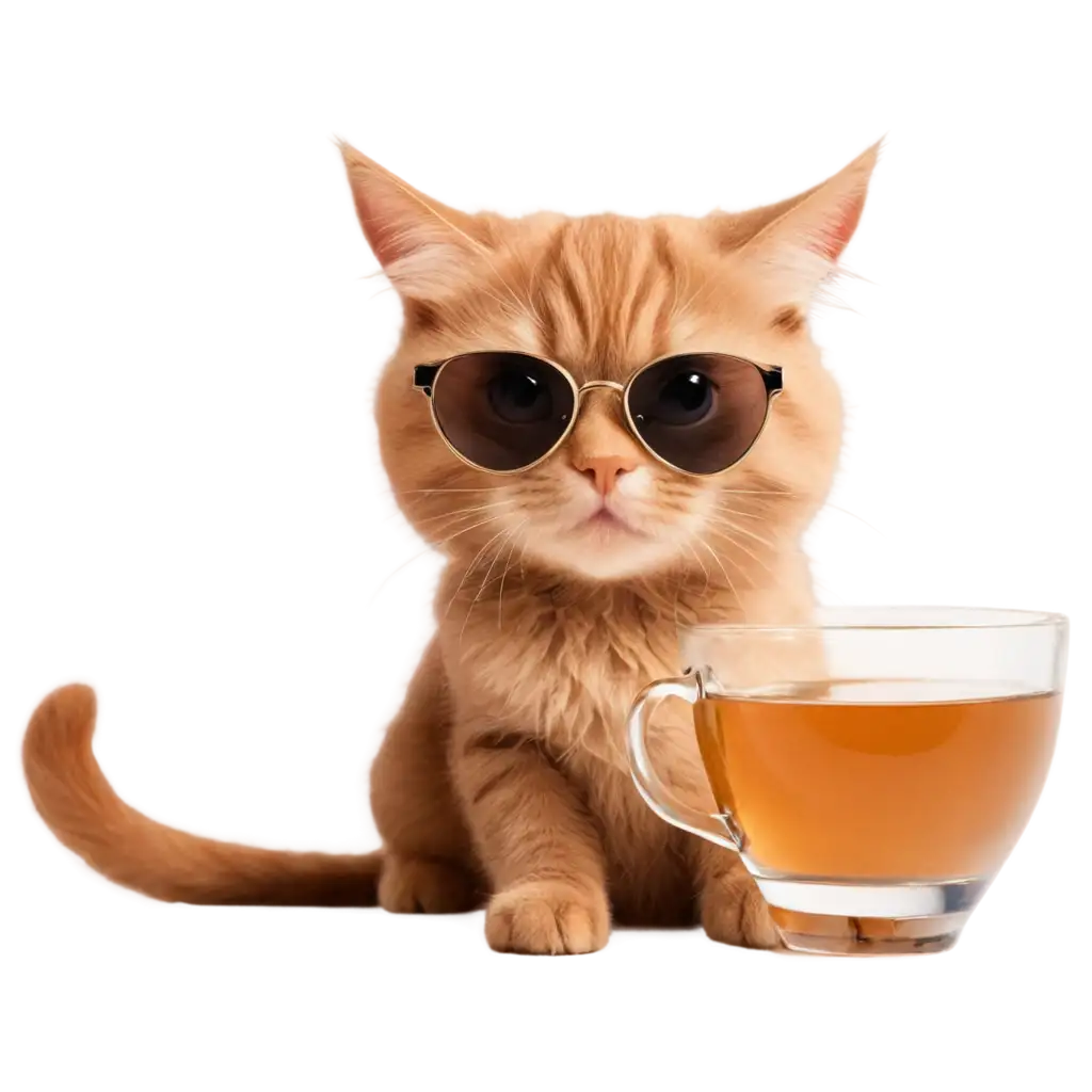 Cool-Cat-with-Sunglasses-Sipping-Tea-PNG-Image-for-Whimsical-Designs