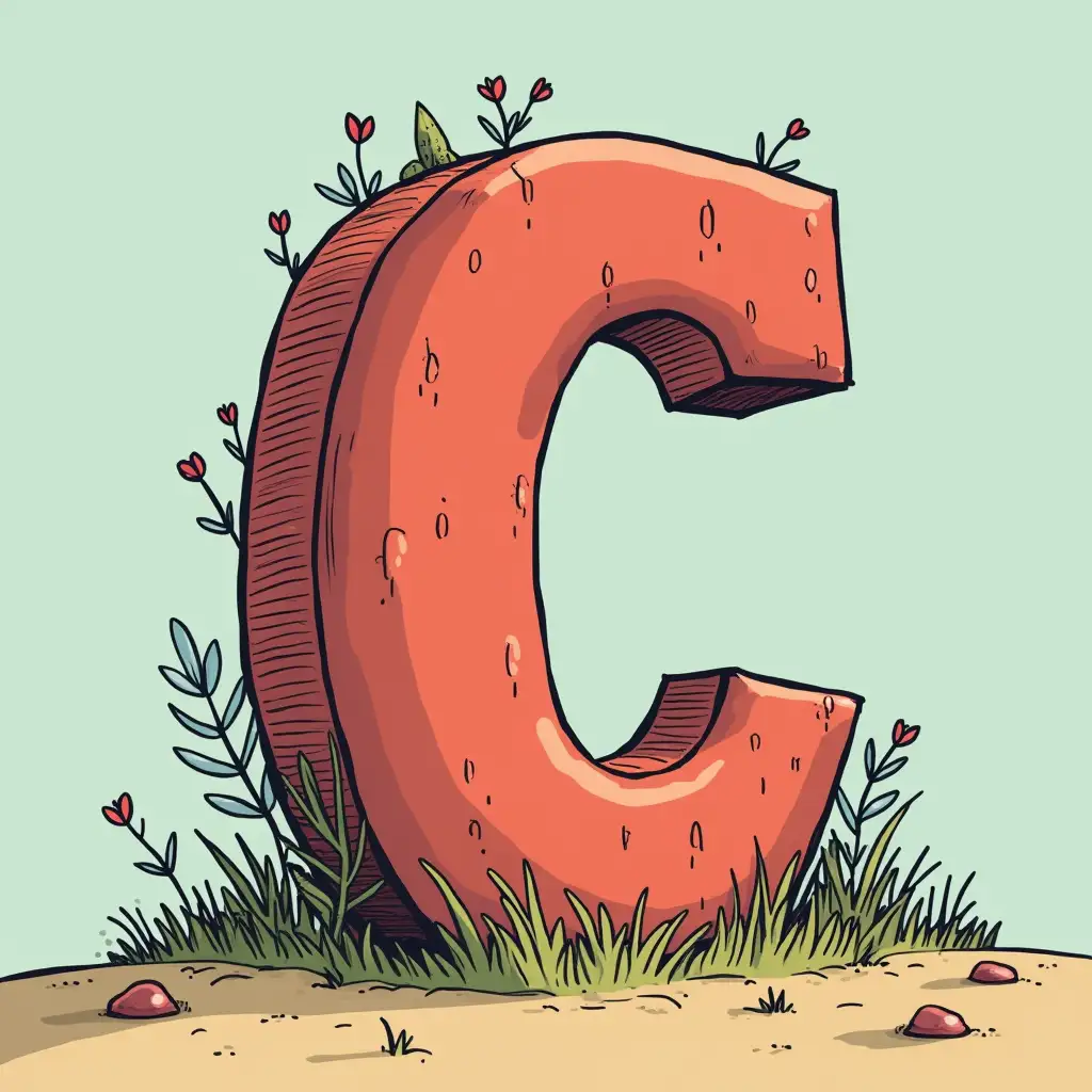 a big C , cartoon