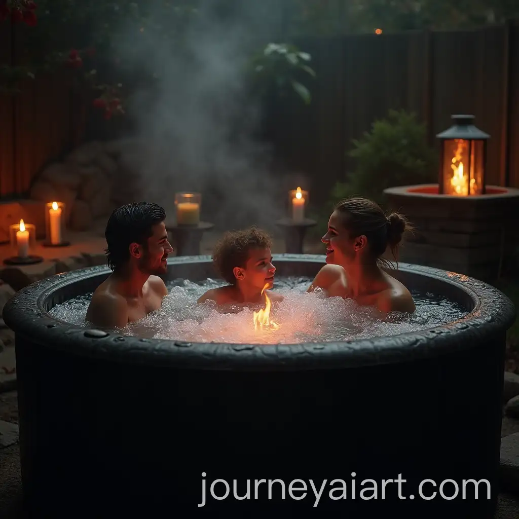 Family-Relaxing-in-aAI-Image-Prompt-Expansion-CauldronStyled-Hot-Tub-with-Bubbling-Black-Water