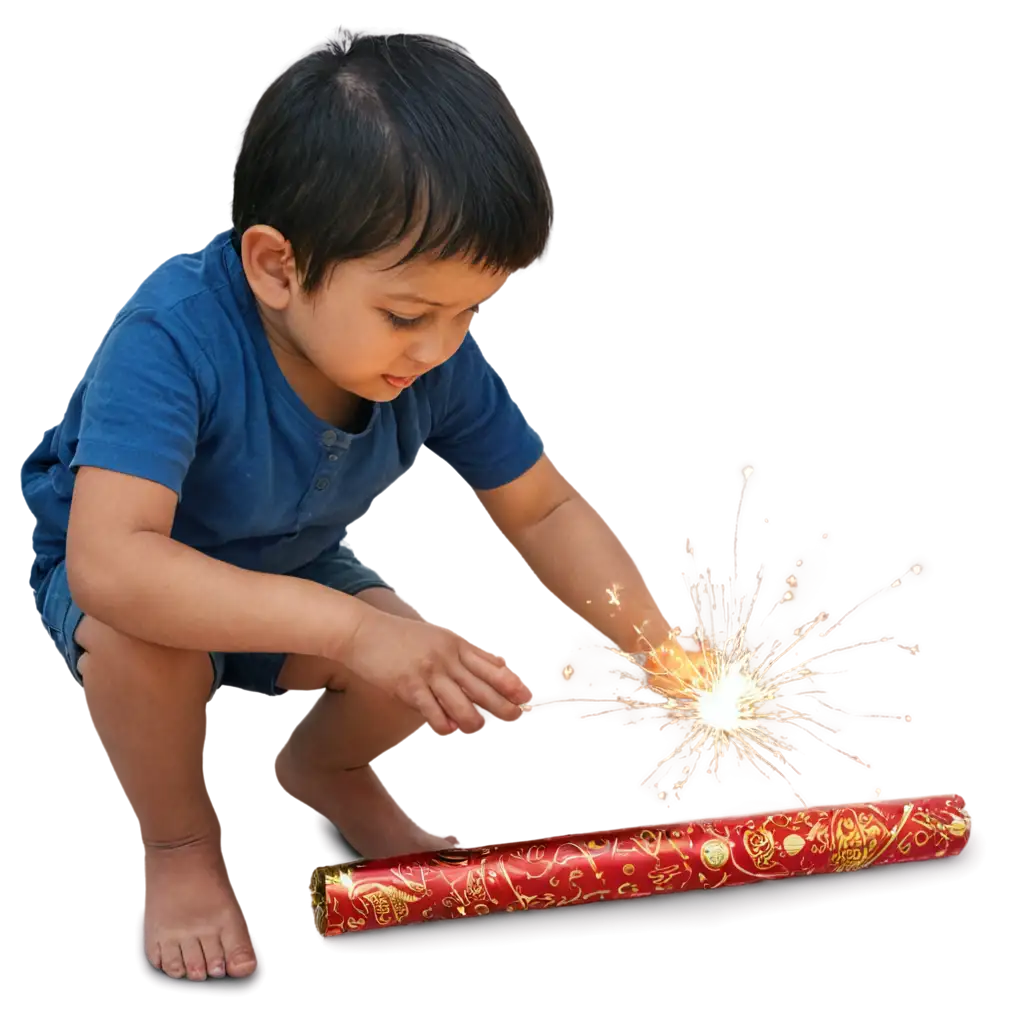 Capture-the-Joy-of-Childhood-Small-Child-Playing-with-Firecrackers-PNG