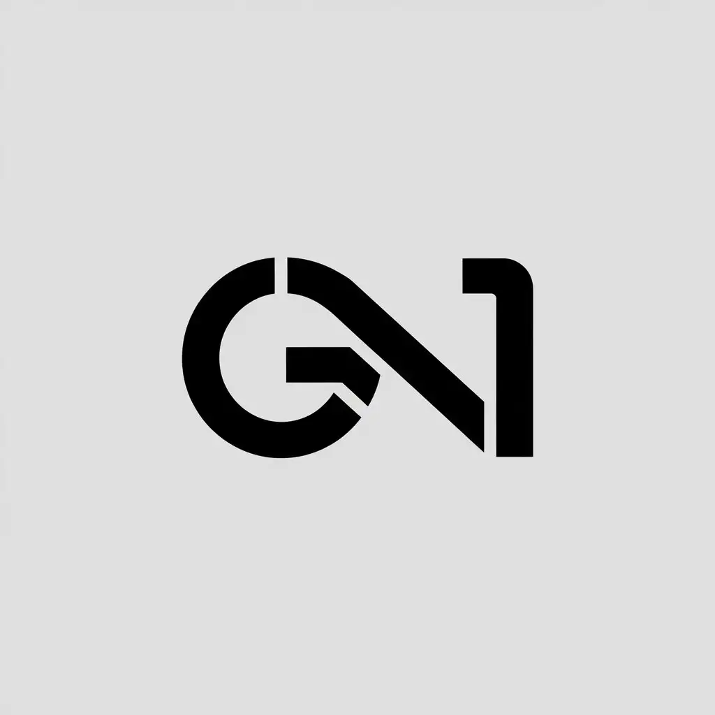 a vector logo design,with the text "create an image for a fashion brand called 'G n 1' where the letters and the number 1 connect with each other generating harmony", main symbol:Gn1,Minimalistic,clear background