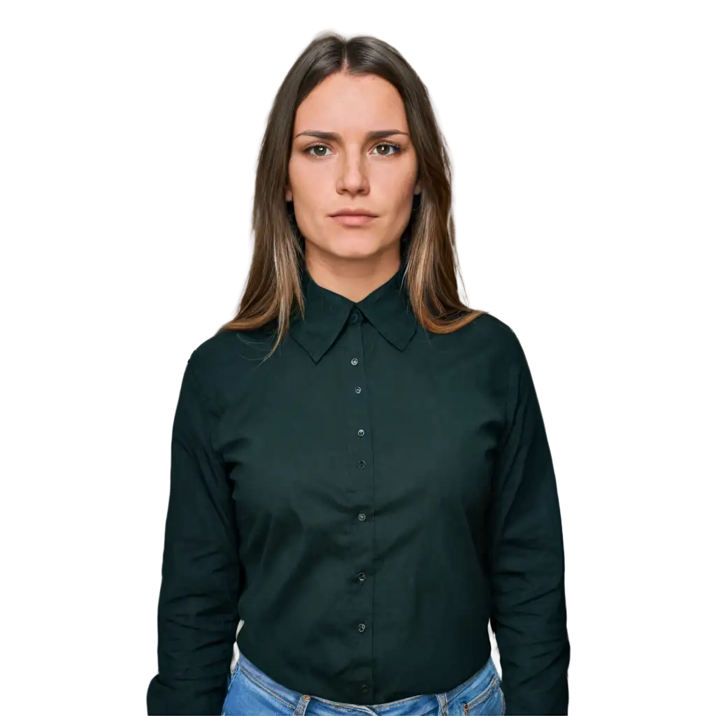 Ultra-Realistic-PNG-Image-of-a-30YearOld-American-Woman-in-a-Dark-Collared-Shirt