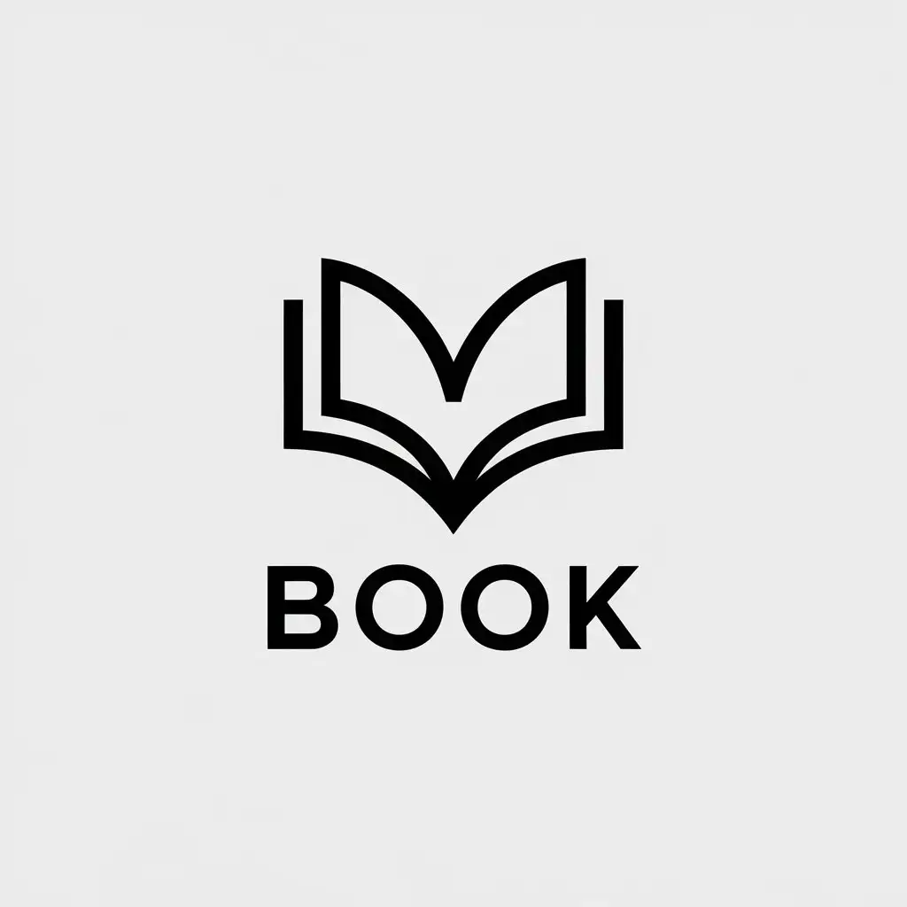 LOGO Design for Book Minimalistic Vector Design with Book Symbol and Clear Background