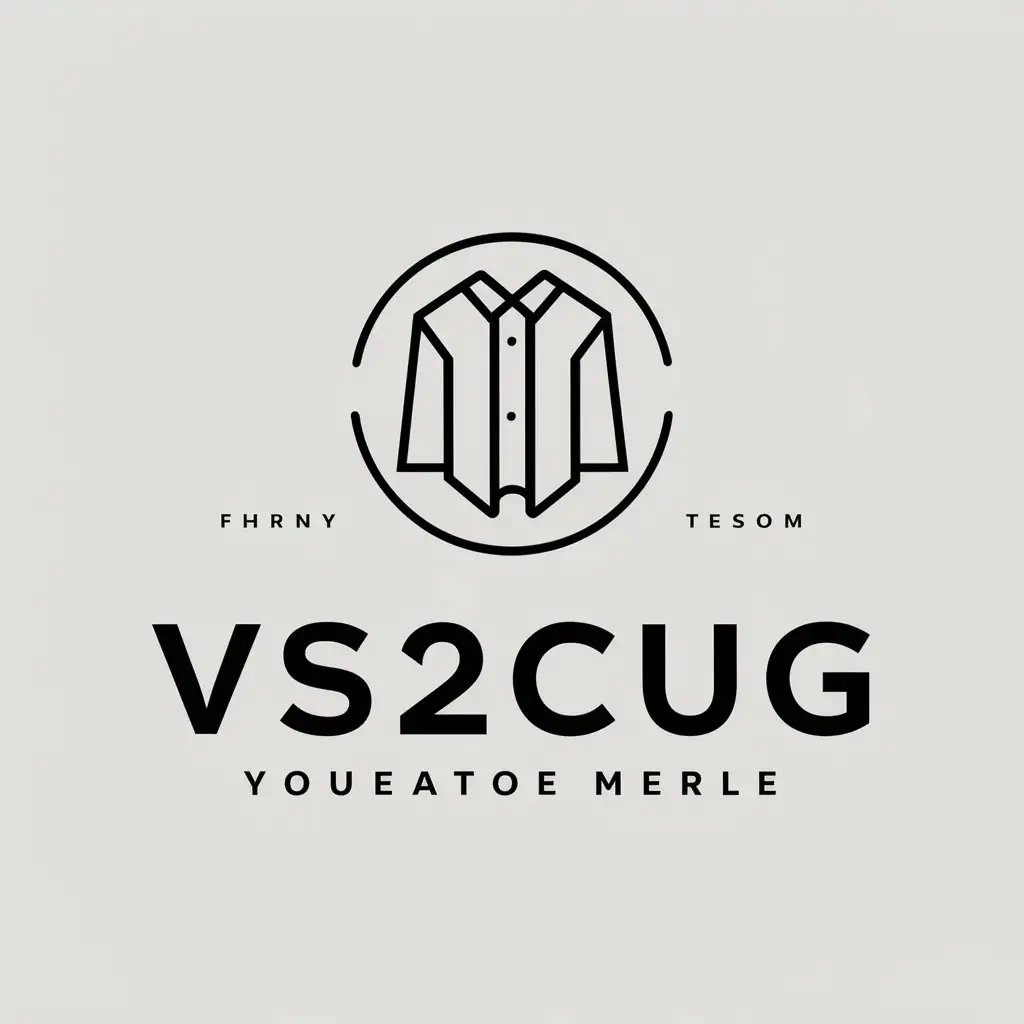 a vector logo design,with the text "vs2cug", main symbol:clothing,Minimalistic,be used in clothing industry,clear background