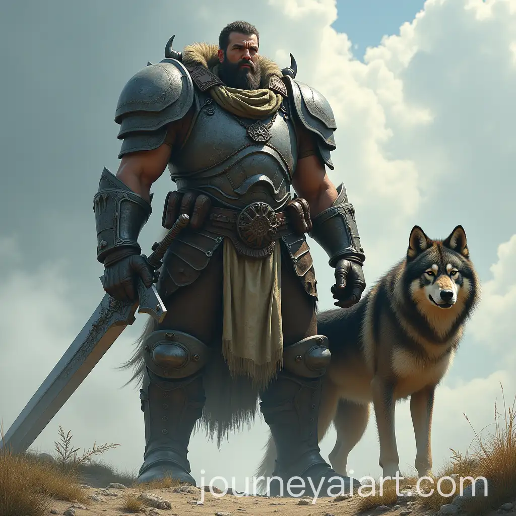 Giant-Warrior-with-Sword-and-Wolf-Companion-Fantasy-Art