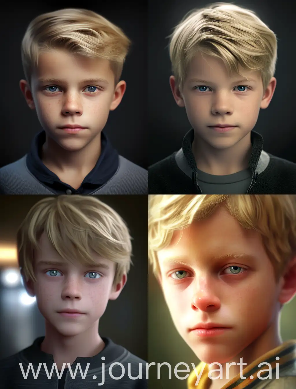 Realistic-Portrait-of-a-13YearOld-Blond-Boy-Looking-Directly-at-the-Camera