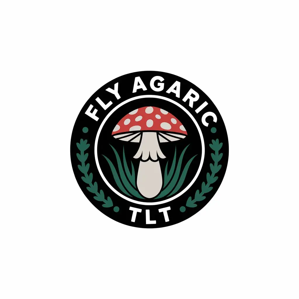 LOGO-Design-For-Fly-Agaric-TLT-Mushroom-Symbol-on-Clear-Background