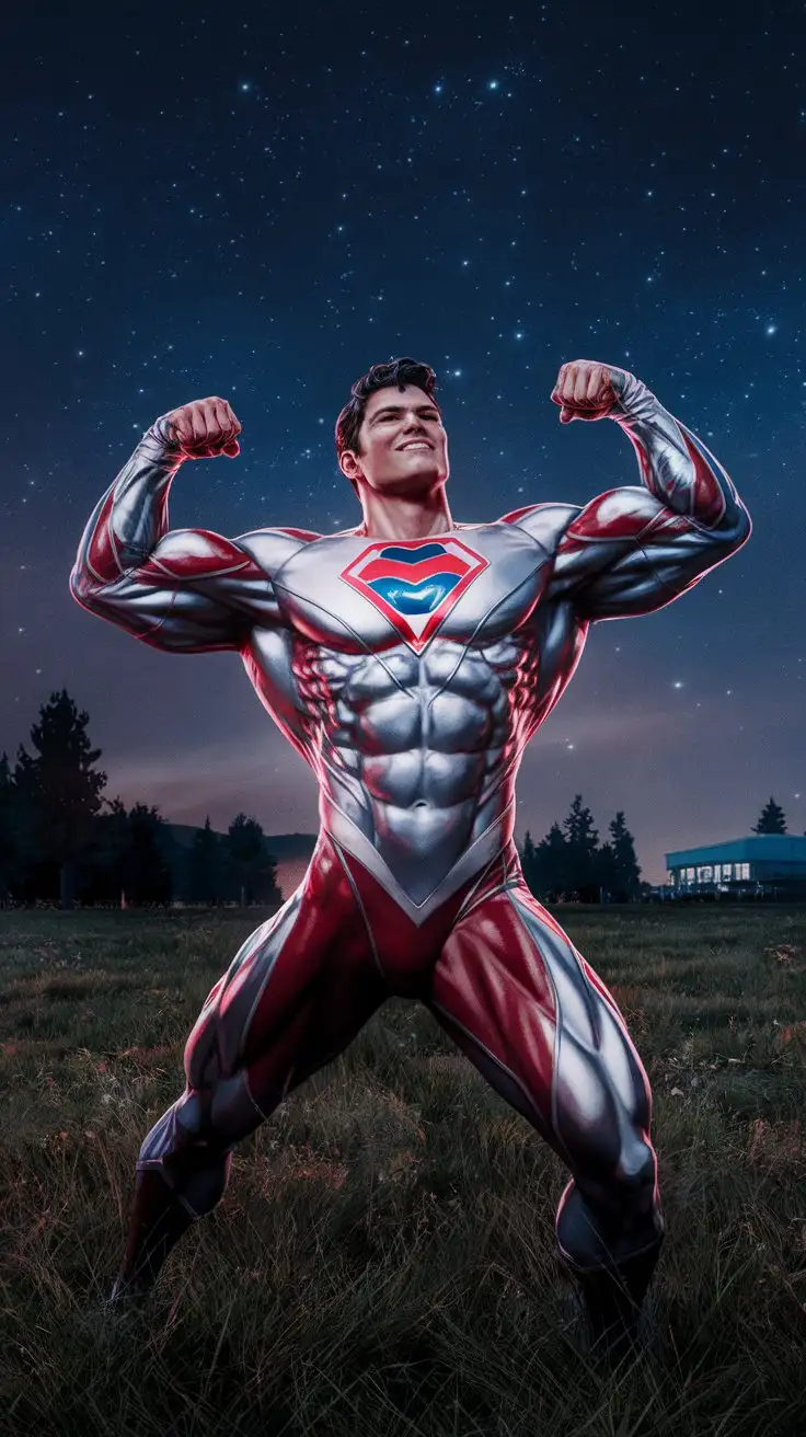 Superpowered-Hero-Flexing-Muscles-in-an-Open-Field-at-Night