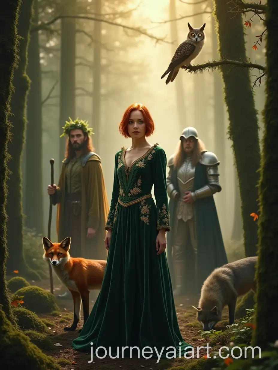 Fairytale-Forest-Dawn-with-Woman-PhantFairytale-Forest-AI-Promptoms-and-Mythical-Creatures