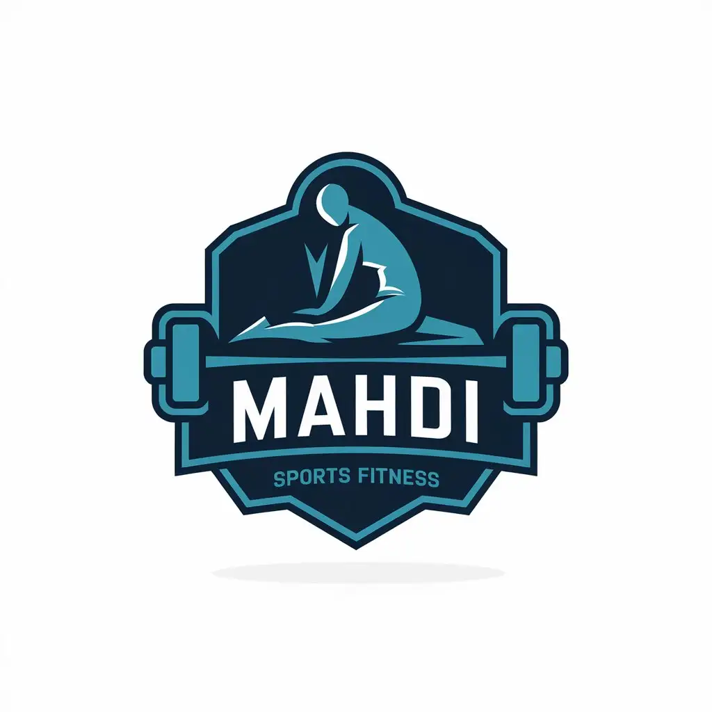 LOGO-Design-for-Mahdi-Fitness-Massage-Themed-Symbol-with-Sports-Elements