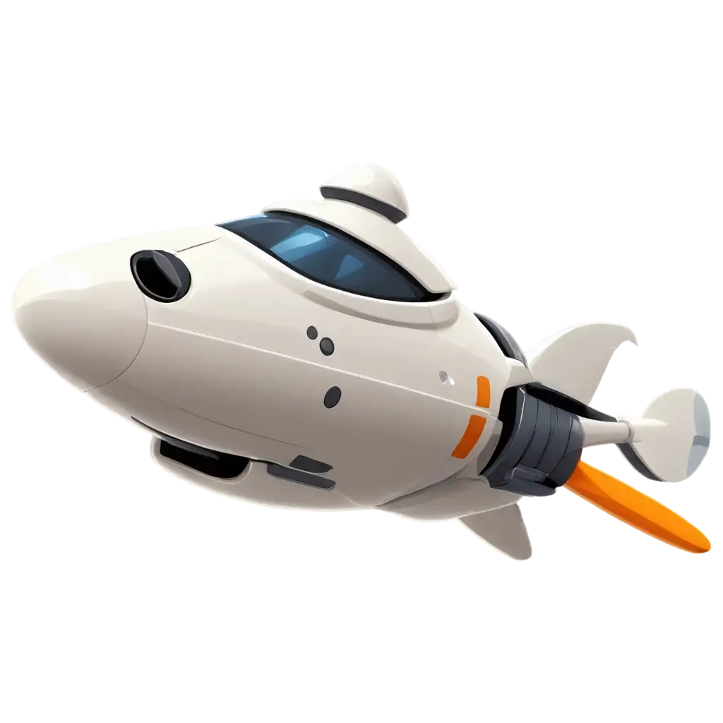 Side-View-Cartoon-Spaceship-PNG-Image-for-Versatile-Usage-and-HighQuality-Transparency