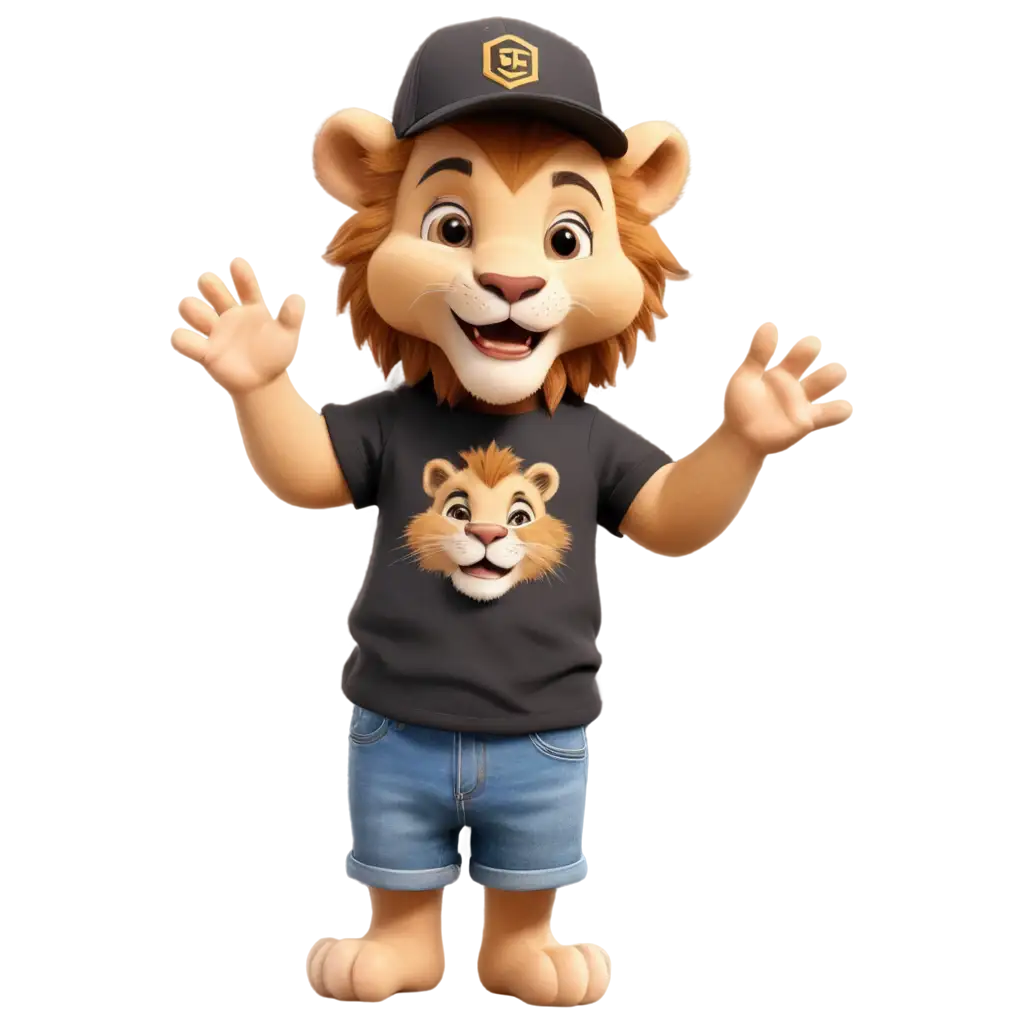 Cartoon-Smiling-Lion-Cub-with-Black-and-Gold-Cap-and-ALPHAS-on-TShirt-PNG-Image