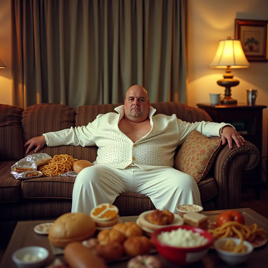 50YearOld-Man-in-Elvis-Glitter-Suit-Surrounded-by-Junk-Food-in-Retro-1980s-Living-Room