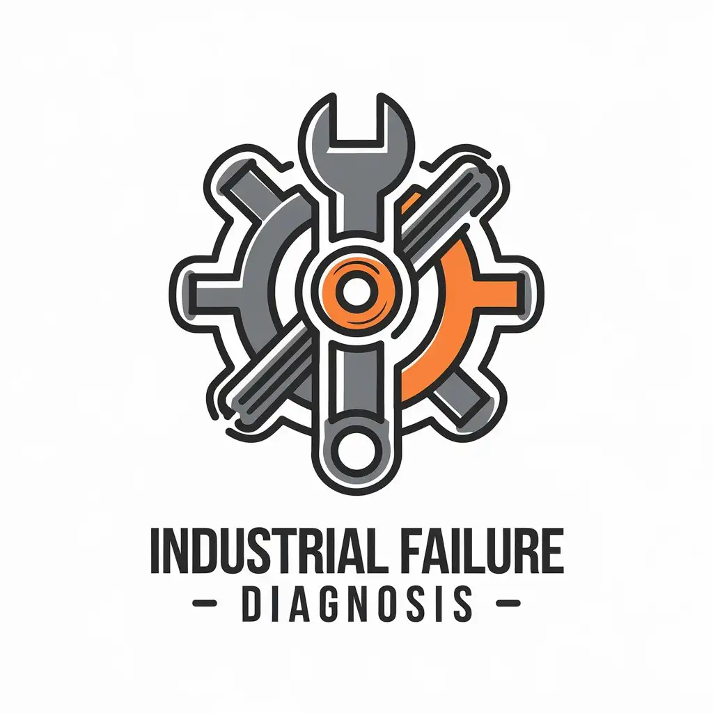 LOGO Design for Industrial Failure Diagnosis Vector with Industrial Elements on Clear Background