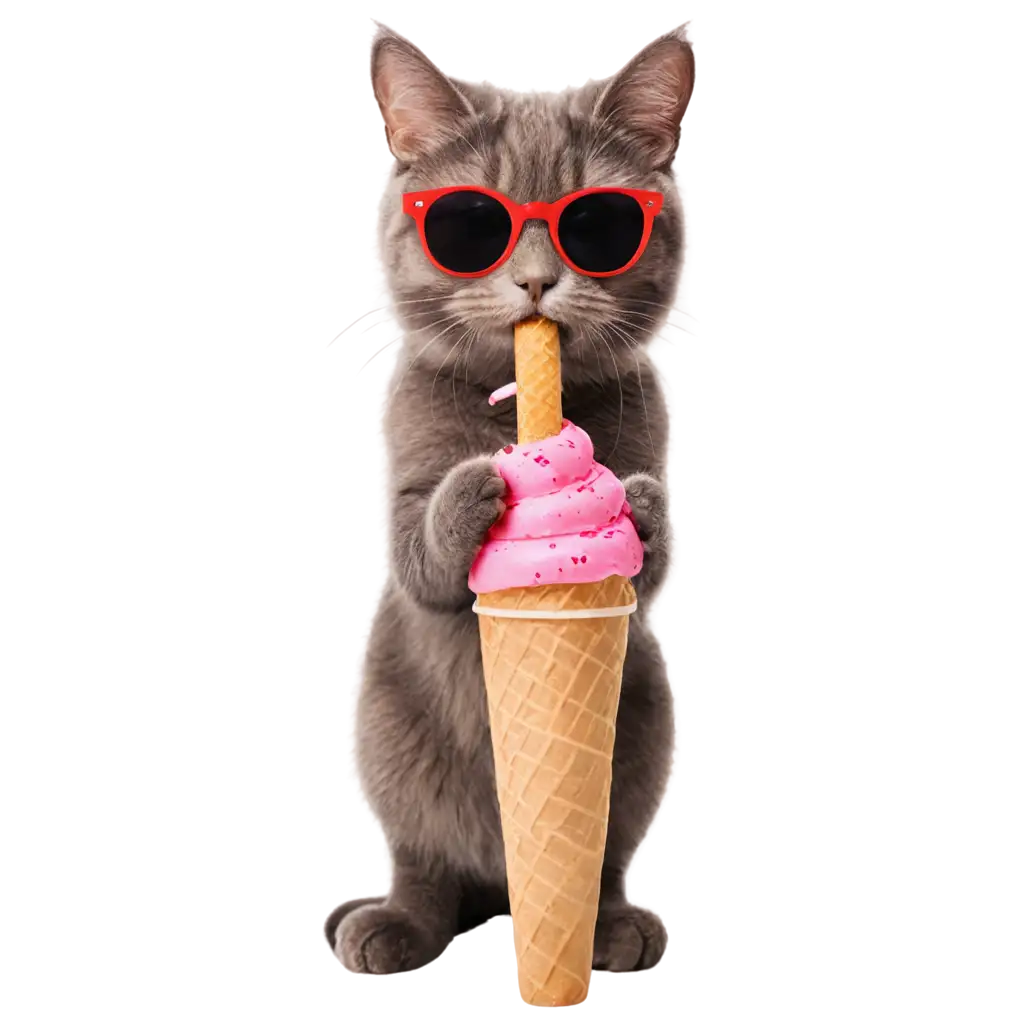 PNG-Image-Cool-Cat-in-Sunglasses-Licking-Ice-Cream