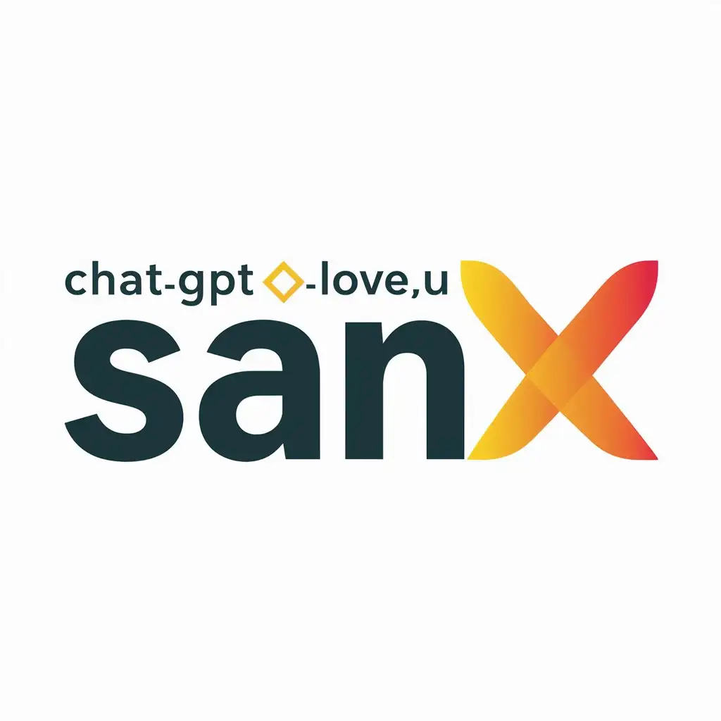 a logo design,with the text "ChatGPT_LOVEU", main symbol:SanX,Moderate,be used in Internet industry,clear background