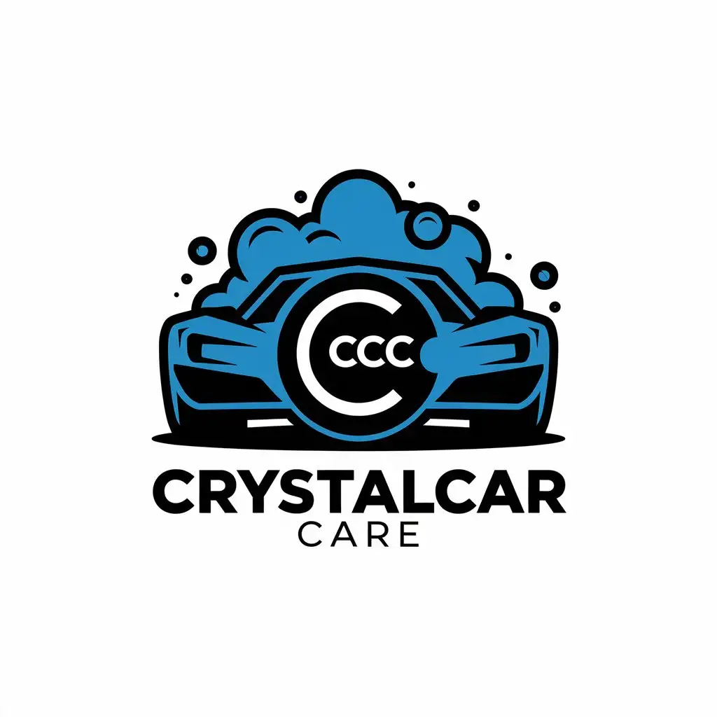 a vector logo design,with the text "CrystalCar Care", main symbol:CCC,Moderate,be used in Automotive industry,clear background